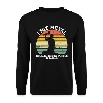 Blacksmith forge anvil metal worker funny saying - Unisex Sweatshirt - black - Front - Alina (178cm) & Michal (187cm)