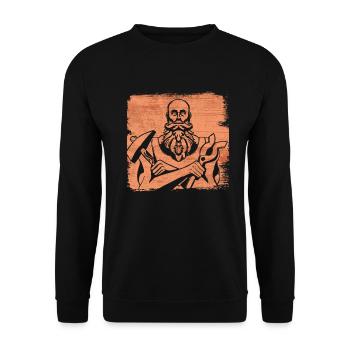 Schmied Schmiede Amboss Metallbauer Metall - Unisex Pullover - Schwarz - Vorne - Alina (178cm) & Michal (187cm)