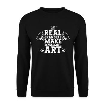 Echte Opas machen Schmiedekunst - Blacksmith Forge - Unisex Pullover - Schwarz - Vorne - Alina (178cm) & Michal (187cm)