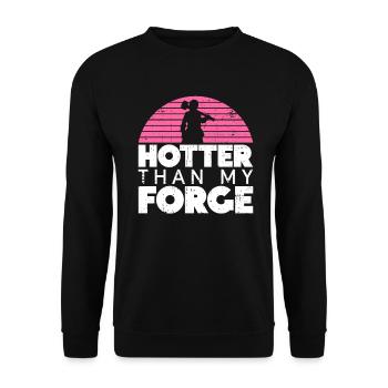 Plus chaud que ma forge - les forgerons forgent - Sweat-shirt Unisexe - noir - Devant - Alina (178cm) & Michal (187cm)