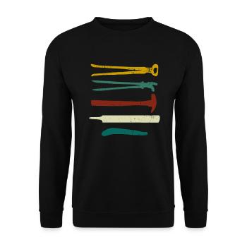 Maréchal-ferrant Forge Anivl Forge - Sweat-shirt Unisexe - noir - Devant - Alina (178cm) & Michal (187cm)