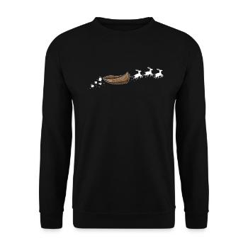 Rowing Boat Santa Christmas Sleigh - Fun - Unisex Sweatshirt - black - Front - Alina (178cm) & Michal (187cm)