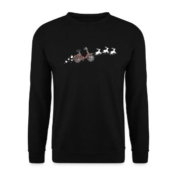 Vélo Santa Claus Traîneau de Noël - Drôle - Sweat-shirt Unisexe - noir - Devant - Alina (178cm) & Michal (187cm)