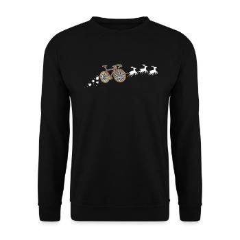 Speedbike Santa Christmas Sleigh - Drôle - Sweat-shirt Unisexe - noir - Devant - Alina (178cm) & Michal (187cm)