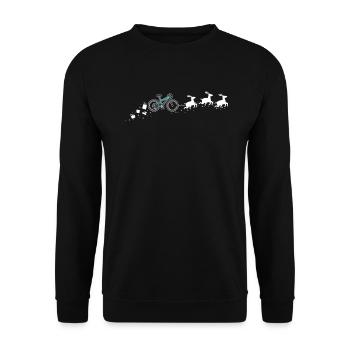 Speedbike Santa Christmas Sleigh - Drôle - Sweat-shirt Unisexe - noir - Devant - Alina (178cm) & Michal (187cm)