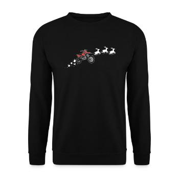 Motocross Santa Christmas Sleigh - Drôle - Sweat-shirt Unisexe - noir - Devant - Alina (178cm) & Michal (187cm)