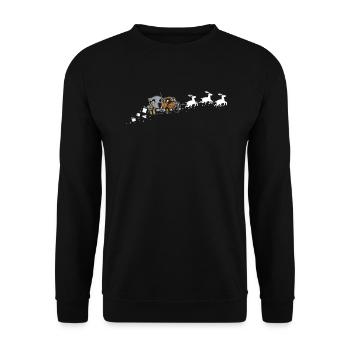 Cement Mixer Christmas Sleigh - Funnier - Unisex Sweatshirt - black - Front - Alina (178cm) & Michal (187cm)