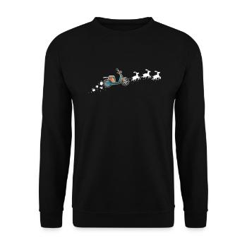 Scooter Santa Christmas Sleigh - Drôle de Scooter - Sweat-shirt Unisexe - noir - Devant - Alina (178cm) & Michal (187cm)