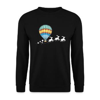Balloon Santa Claus Christmas Sleigh - Funny - Unisex Sweatshirt - black - Front - Alina (178cm) & Michal (187cm)
