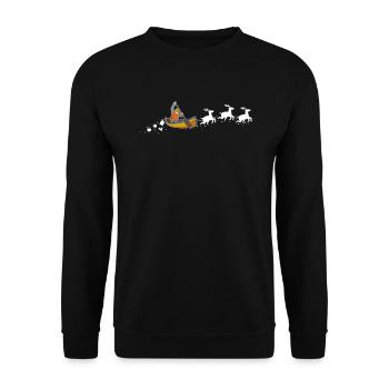Canoe Santa Claus Sleigh - Funny - Unisex Sweatshirt - black - Front - Alina (178cm) & Michal (187cm)