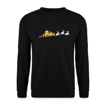 Traîneau du Père Noël à chargement frontal - Funnier - Sweat-shirt Unisexe - noir - Devant - Alina (178cm) & Michal (187cm)