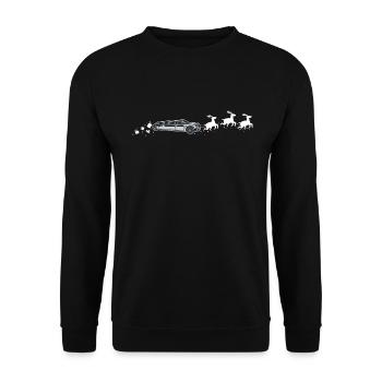 Limousine Weihnachtsmann Weihnachtsschlitten - - Unisex Pullover - Schwarz - Vorne - Alina (178cm) & Michal (187cm)