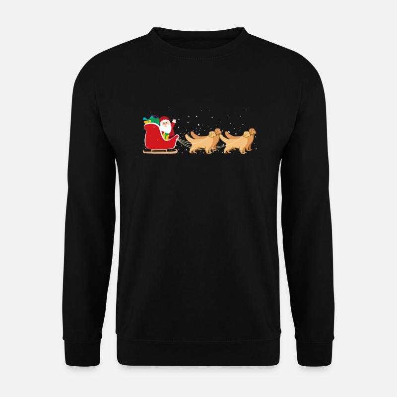 Golden Retriever Santa Weihnachtsschlitten - - Unisex Pullover - Schwarz