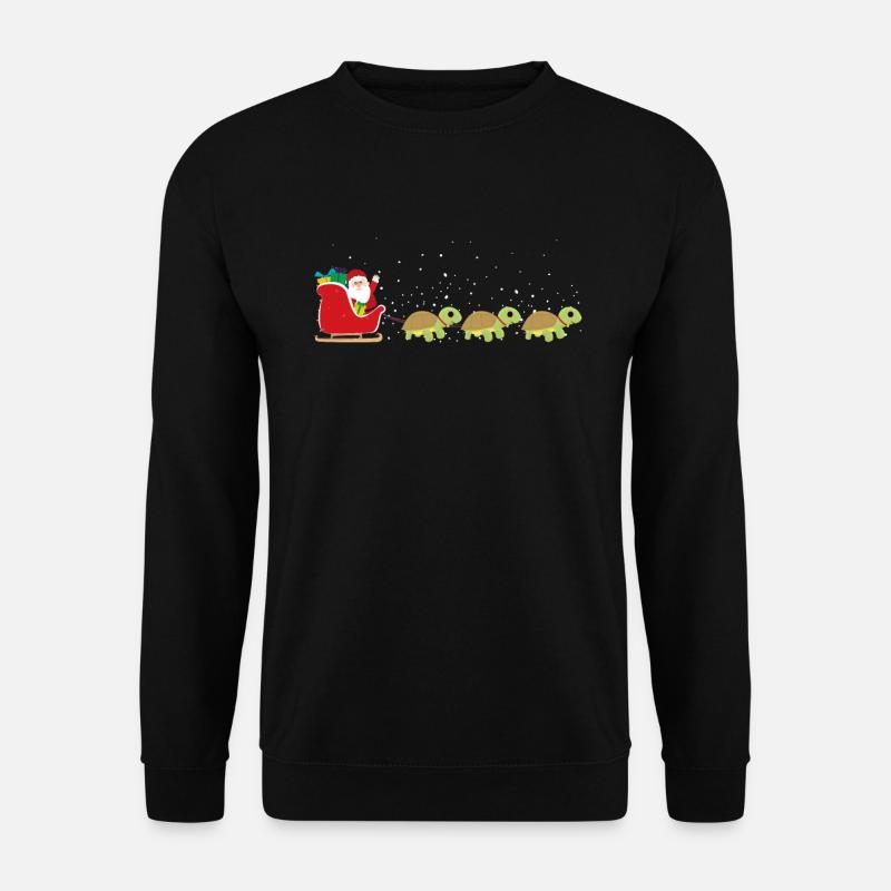 Turtle Santa Christmas Sleigh - Funny - Unisex Sweatshirt - black