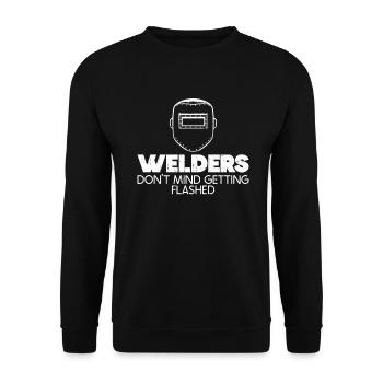 Schweißer Schweißen Handwerker Metallbauer - Unisex Pullover - Schwarz - Vorne - Alina (178cm) & Michal (187cm)