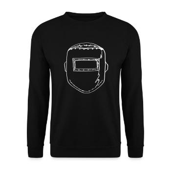 Schweißer Helm Schweißen Metallbauer Oneline Art - Unisex Pullover - Schwarz - Vorne - Alina (178cm) & Michal (187cm)