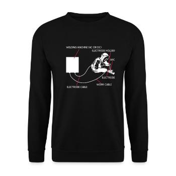 Schweißen Aufbau - Schweißer Handwerker - Unisex Pullover - Schwarz - Vorne - Alina (178cm) & Michal (187cm)