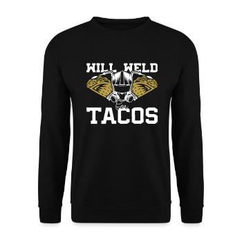 Soudeur Tacos Soudeurs Artisans Métallurgistes - Sweat-shirt Unisexe - noir - Devant - Alina (178cm) & Michal (187cm)