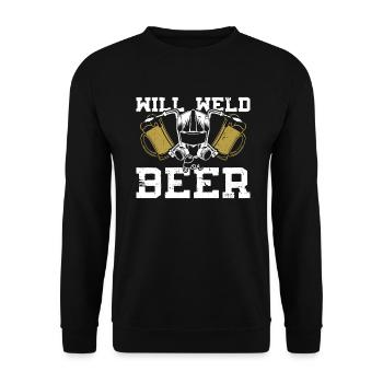 Schweißer Bier Schweißen Handwerker Metallbauer - Unisex Pullover - Schwarz - Vorne - Alina (178cm) & Michal (187cm)