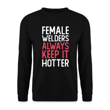 Soudeur Mme Soudeur Artisan Métallurgiste - Sweat-shirt Unisexe - noir - Devant - Alina (178cm) & Michal (187cm)
