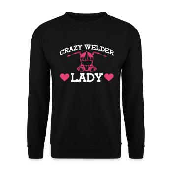 Schweißer Frau Schweißen Handwerker Metallbauer - Unisex Pullover - Schwarz - Vorne - Alina (178cm) & Michal (187cm)