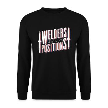 Schweißer Schweißen Handwerker Metallbauer - Unisex Pullover - Schwarz - Vorne - Alina (178cm) & Michal (187cm)
