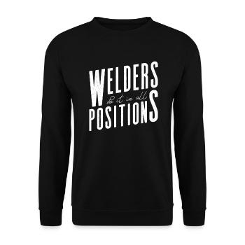 Schweißer Schweißen Handwerker Metallbauer - Unisex Pullover - Schwarz - Vorne - Alina (178cm) & Michal (187cm)