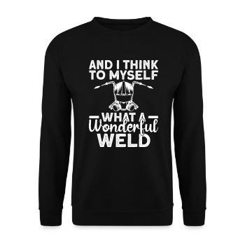 Schweißer Schweißen Handwerker Metallbauer - Unisex Pullover - Schwarz - Vorne - Alina (178cm) & Michal (187cm)