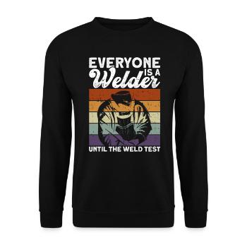 Schweißer Schweißen Handwerker Metallbauer - Unisex Pullover - Schwarz - Vorne - Alina (178cm) & Michal (187cm)