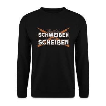 Mein Leben Schweißen und Scheißen - Schweißen - Unisex Pullover - Schwarz - Vorne - Alina (178cm) & Michal (187cm)