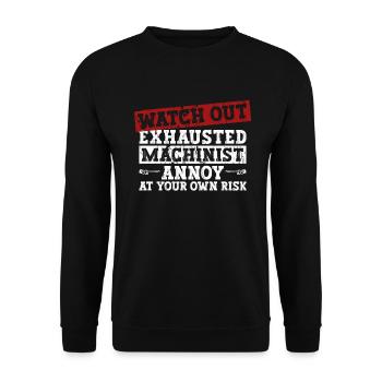 Cutting machine operator CNC machine operator - Unisex Sweatshirt - black - Front - Alina (178cm) & Michal (187cm)
