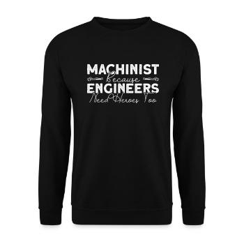 Zerspanungsmechaniker CNC Maschine Maschinenführer - Unisex Pullover - Schwarz - Vorne - Alina (178cm) & Michal (187cm)