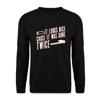 Cutting machine operator CNC machine operator - Unisex Sweatshirt - black - Front - Alina (178cm) & Michal (187cm)