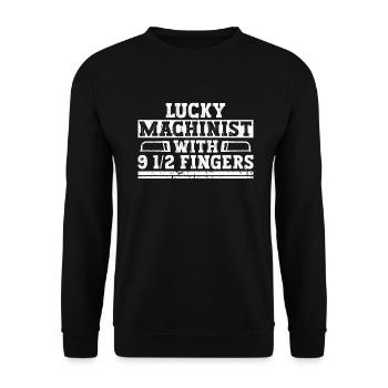 Zerspanungsmechaniker CNC Maschine Maschinenführer - Unisex Pullover - Schwarz - Vorne - Alina (178cm) & Michal (187cm)