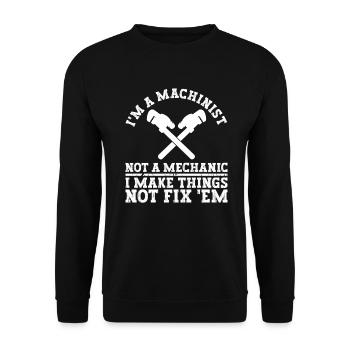 Cutting Machine Operator CNC Machine Operator - Unisex Sweatshirt - black - Front - Alina (178cm) & Michal (187cm)