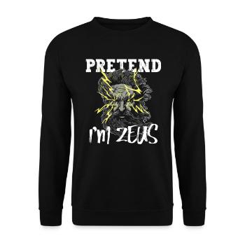 Zeus Greek Mythology Antiquity God - Unisex Sweatshirt - black - Front - Alina (178cm) & Michal (187cm)