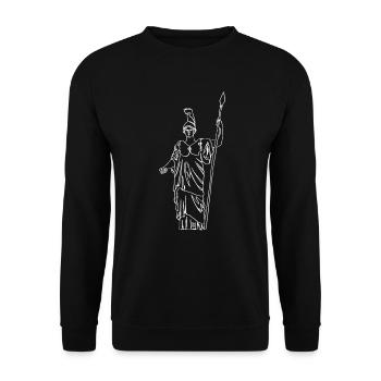 Athena Griechische Mythologie Griechischer Gott - Unisex Pullover - Schwarz - Vorne - Alina (178cm) & Michal (187cm)