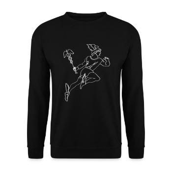 Hermes Greek Mythology Greek God - Unisex Sweatshirt - black - Front - Alina (178cm) & Michal (187cm)