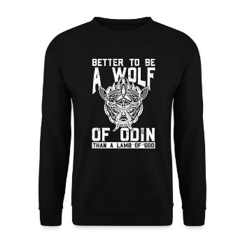 Nordische Mythologie Odin Wikinger Nordisch Gott - Unisex Pullover - Schwarz - Vorne - Alina (178cm) & Michal (187cm)