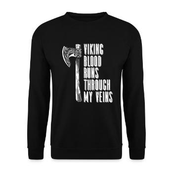 Nordische Mythologie Odin Wikinger Nordisch Gott - Unisex Pullover - Schwarz - Vorne - Alina (178cm) & Michal (187cm)