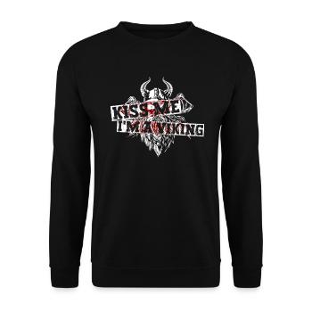 Embrasse-moi je suis un Viking - Mythologie nordique - Sweat-shirt Unisexe - noir - Devant - Alina (178cm) & Michal (187cm)