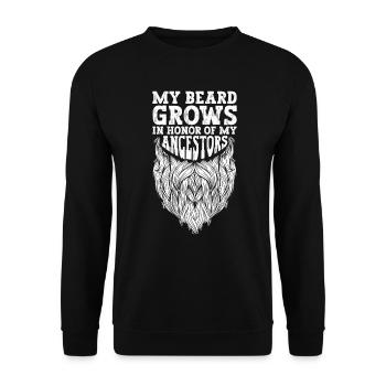 Ma barbe pousse en l’honneur de mes ancêtres nordiques - Sweat-shirt Unisexe - noir - Devant - Alina (178cm) & Michal (187cm)
