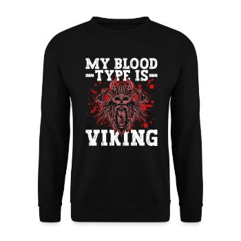 My blood type is Viking - Nordic - Unisex Sweatshirt - black - Front - Alina (178cm) & Michal (187cm)