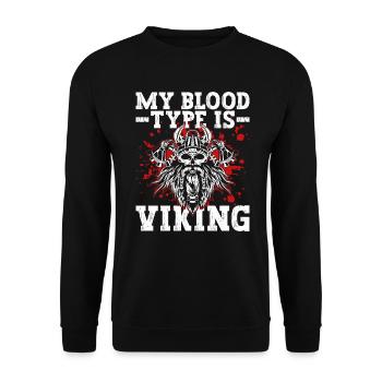 My blood type is Viking - Nordic - Unisex Sweatshirt - black - Front - Alina (178cm) & Michal (187cm)