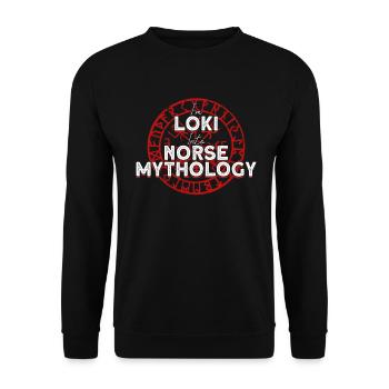I am Loki Viking in Norse mythology - Unisex Sweatshirt - black - Front - Alina (178cm) & Michal (187cm)