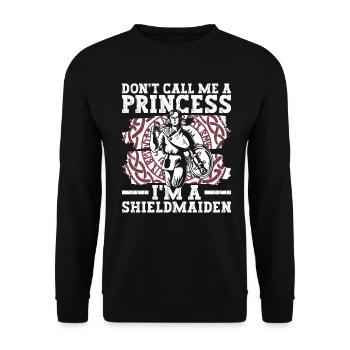 Don't Call Me A Princess I'm A Shieldmaiden - - Unisex Pullover - Schwarz - Vorne - Alina (178cm) & Michal (187cm)