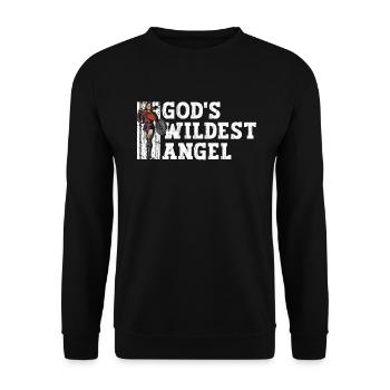 God's Wildest Angel - Norse Mythology - Unisex Sweatshirt - black - Front - Alina (178cm) & Michal (187cm)