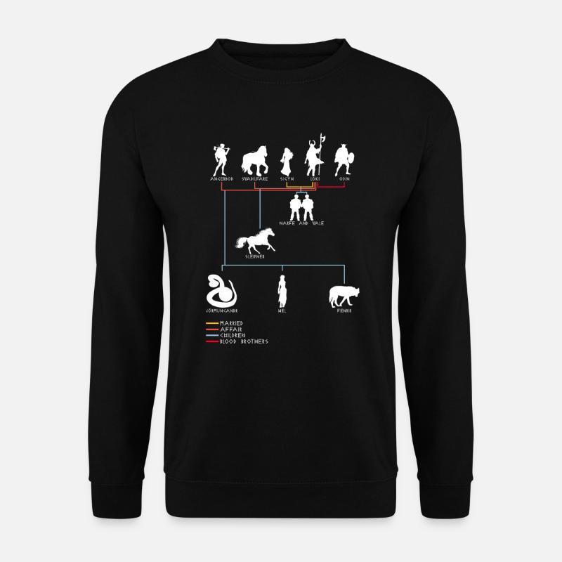 Loki Stammbaum Nordische Mythologie Wikinger - Unisex Pullover - Schwarz