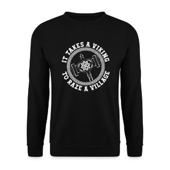 Nordische Mythologie Odin Wikinger Nordisch Gott - Unisex Pullover - Schwarz - Vorne - Alina (178cm) & Michal (187cm)
