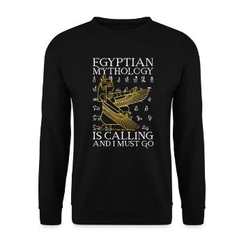 Egyptian mythology is calling and I have to go - Unisex Sweatshirt - black - Front - Alina (178cm) & Michal (187cm)